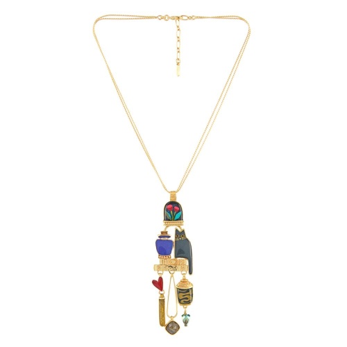 Колье TARATATA, Magic, вискозная нить, лабрадорит, гематит, TT-W25-09114-20M золотистый